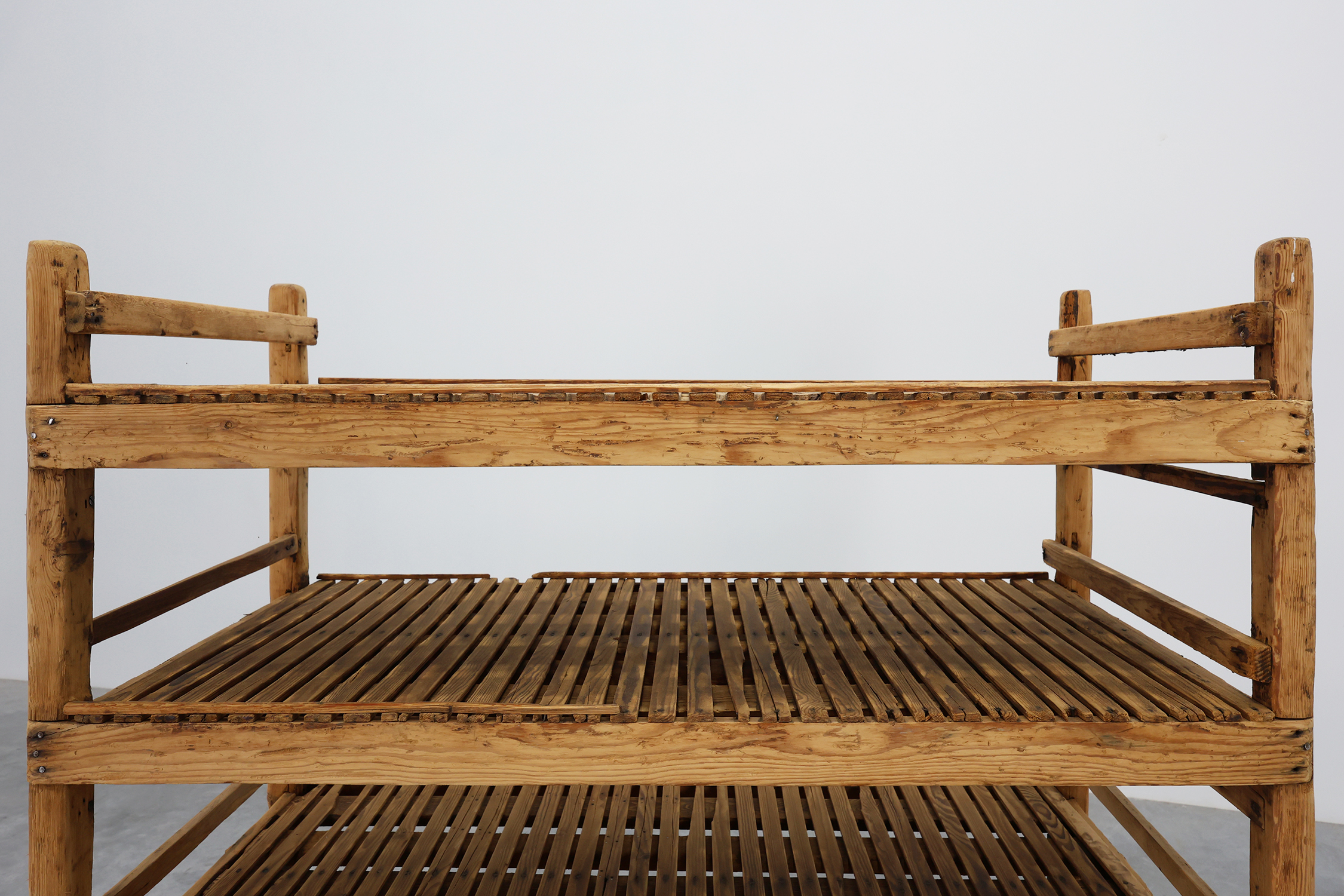 Large baker's cart/ rolling shelf in pine wood, France ca. 1900thumbnail